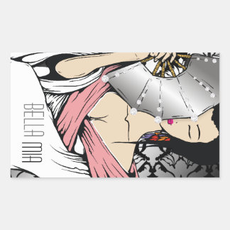 Sticker Rectangulaire 311 Diamants Geisha Black Damask