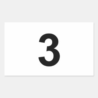 Sticker Rectangulaire 3 - numéro trois