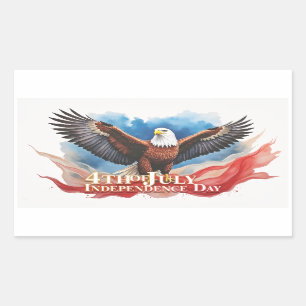 Sticker Rectangulaire 4 juillet Aigle – Conception d'art patriotique