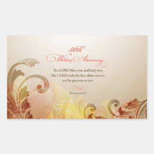 Sticker Rectangulaire 50e anniversaire du Mariage, Seigneur bénisse et g