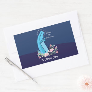 Sticker Rectangulaire 70e anniversaire de la vie religieuse Nun Fleur ro