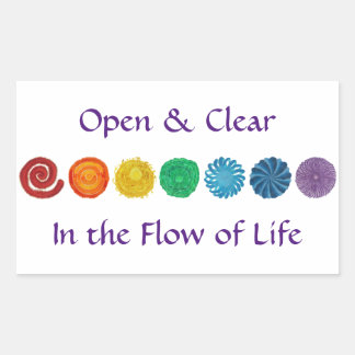 Sticker Rectangulaire 7 chakras #1 Couleurs arc-en-ciel