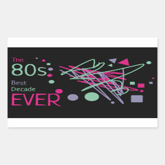 Sticker Rectangulaire 80s Meilleure décennie jamais rose violet Turquois