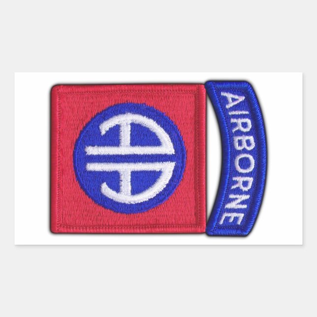 Sticker Rectangulaire 82e ABN Airborne Div Vets LRRP (Devant)