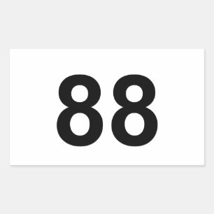 Sticker Rectangulaire 88 - nombre quatre-vingt-huit