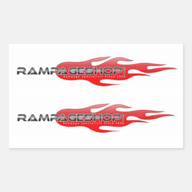 Sticker Rectangulaire 8 autocollants/autocollants moyens - RampageShop.c (Devant)