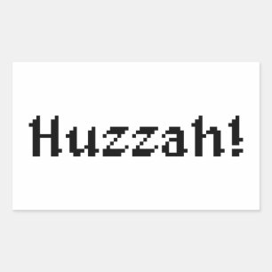 Sticker Rectangulaire 8 Bits Huzzah !