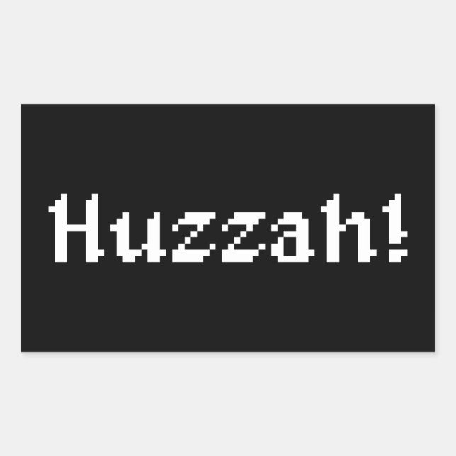 Sticker Rectangulaire 8 Bits Huzzah ! (Devant)