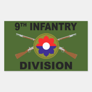 Sticker Rectangulaire 9e Division d'infanterie - fusils croisés - avec t