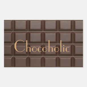 Sticker rectangulaire à barre de chocolat Chocohol