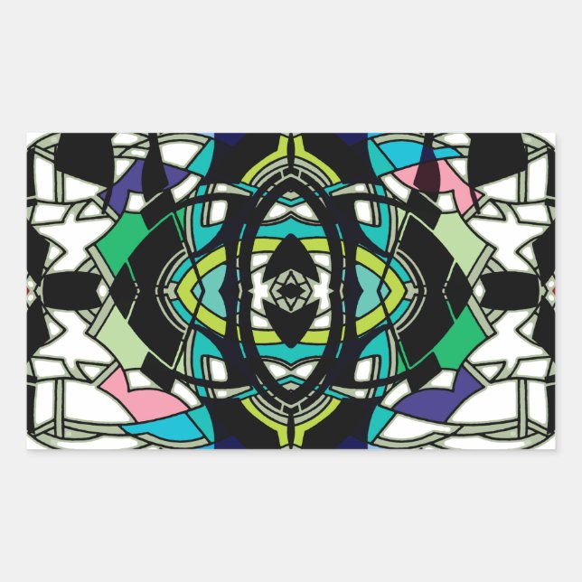 Sticker Rectangulaire à damiers (Devant)