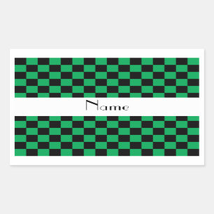 Sticker Rectangulaire à damiers motif en vert.png