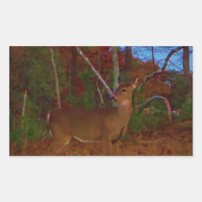 Sticker Rectangulaire A Deer : Gold Red Green et Blue (Devant)