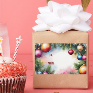 STICKER RECTANGULAIRE A/DEPUIS STICKER, ORNAMENTS DE NOËL,