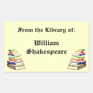 Sticker Rectangulaire À partir de la bibliothèque de la plaque personnal