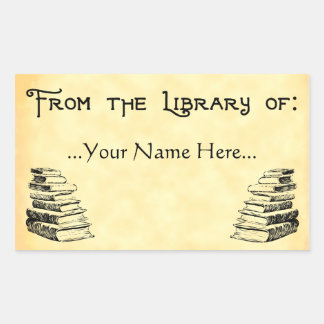 Sticker Rectangulaire À partir de la bibliothèque de la plaque personnal