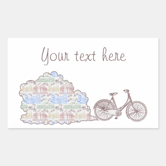 Sticker Rectangulaire À vélo Aarhus, (Devant)