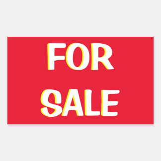 Sticker Rectangulaire à vendre rouge jaune et blanc