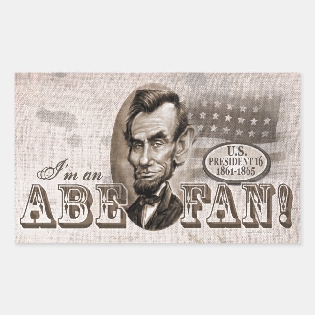 Sticker Rectangulaire Abe Lincoln Fan (Devant)