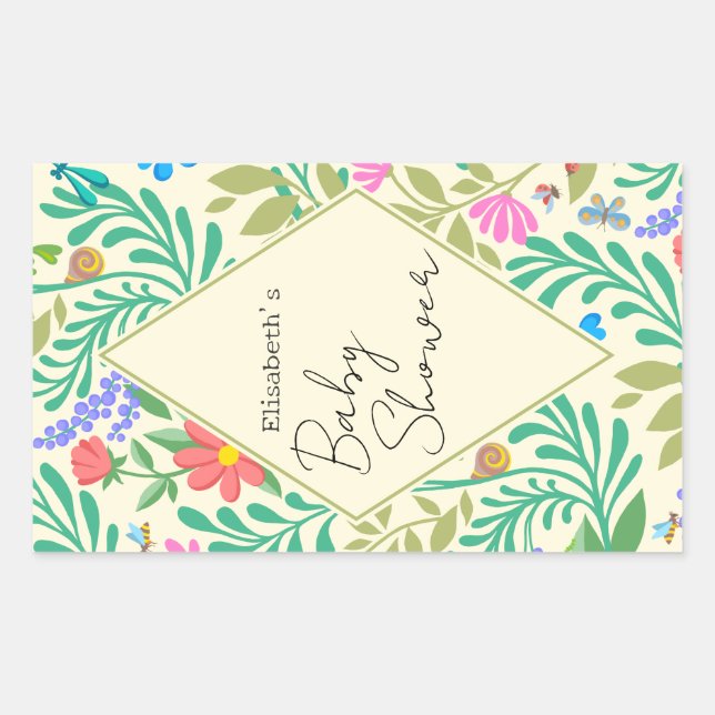 Sticker Rectangulaire Abeille de miel, coccinelle, papillon, libellule & (Devant)