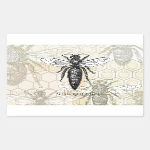 Sticker Rectangulaire Abeilles de l'abeille Queen Bees Honey Beehive