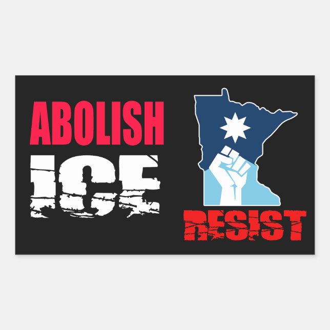 Sticker Rectangulaire Abolir l'ICE (Devant)