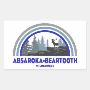 Sticker Rectangulaire Absaroka - Beartooth Wilderness Cerf arc-en-ciel