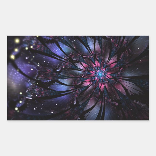 Sticker Rectangulaire Abstract fractal flower design.  (Devant)