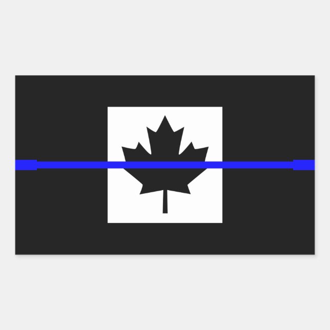 Sticker Rectangulaire Accent mince de la ligne bleue sur le drapeau cana (Devant)