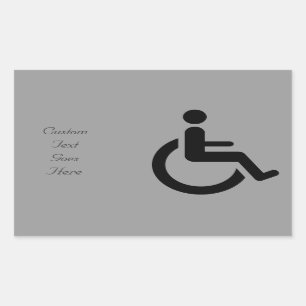 Sticker Rectangulaire Accès de fauteuil roulant - symbole de chaise