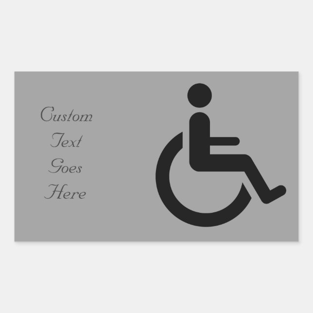 Sticker Rectangulaire Accès en fauteuil roulant - Symbole du fauteuil de (Devant)