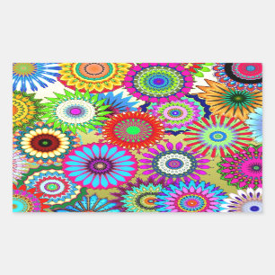 Sticker Rectangulaire Accessoire d'impression de tendance psychadelique