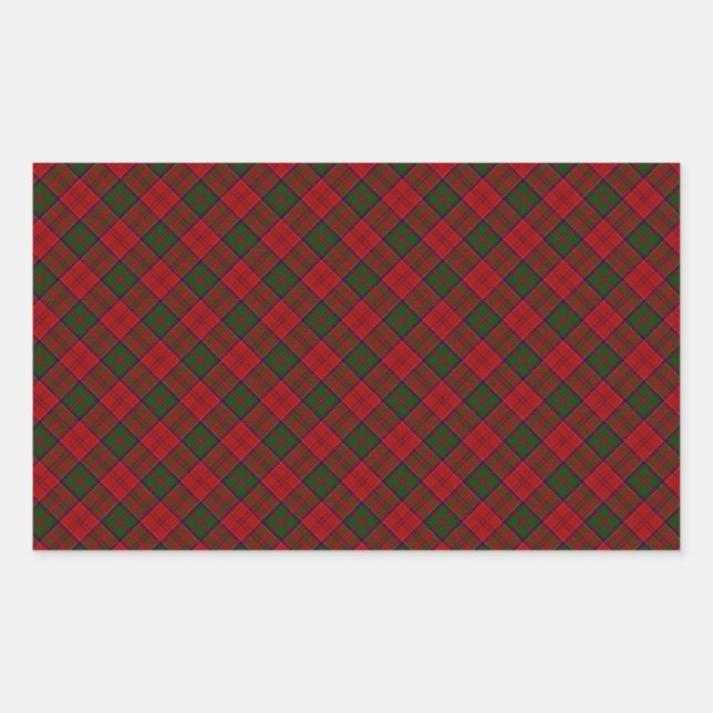 Sticker Rectangulaire Accorder Clan Tartan Impression Conçue (Devant)