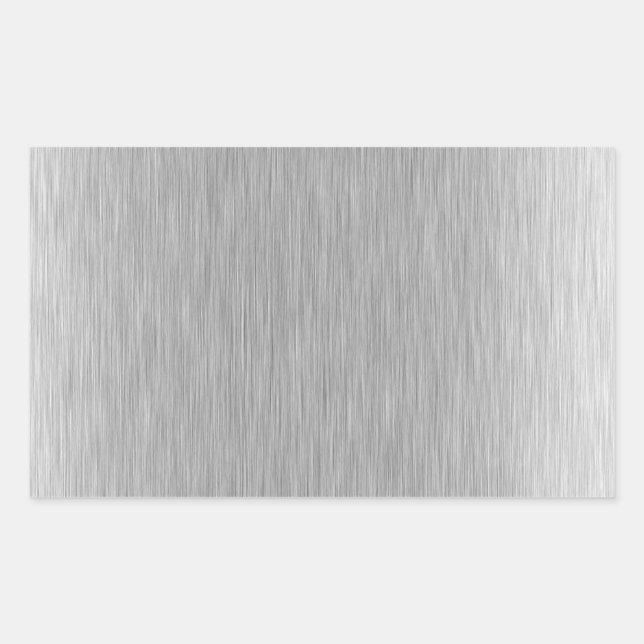 Sticker Rectangulaire Acier inoxydable texturé (Devant)