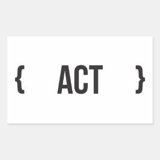 Sticker Rectangulaire Acte - Emballé - noir et blanc