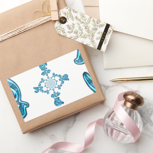 Sticker Rectangulaire Action Cyan Turquoise Graffiti Abstrait Imprimer (Cadeaux)