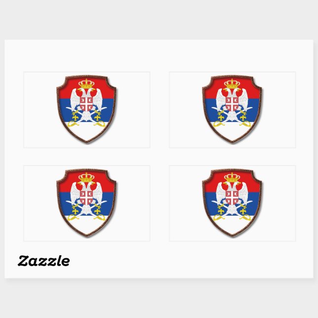 Sticker Rectangulaire AD 001 - Bouclier médiéval serbe Serbie (Feuille)