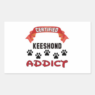 Sticker Rectangulaire Addict certifié Keeshond