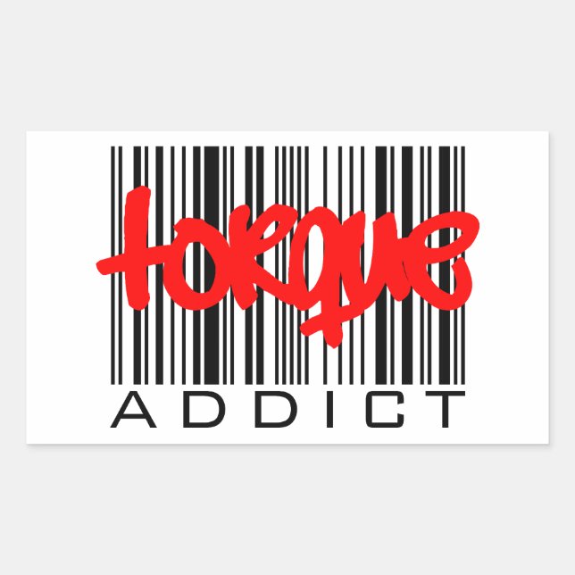 Sticker Rectangulaire Addict de la tortue (Devant)