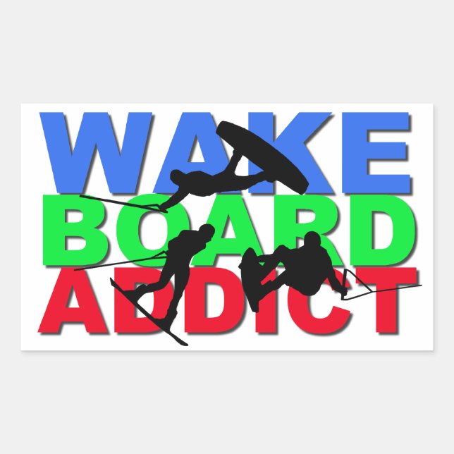Sticker Rectangulaire Addictionnaire Wakeboard (Devant)