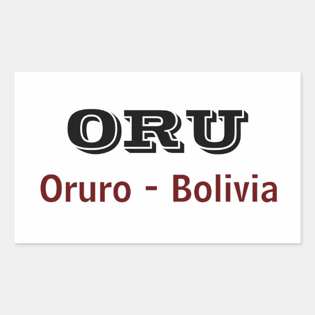Sticker Rectangulaire Adesivo Oruro - Bolivia (Devant)