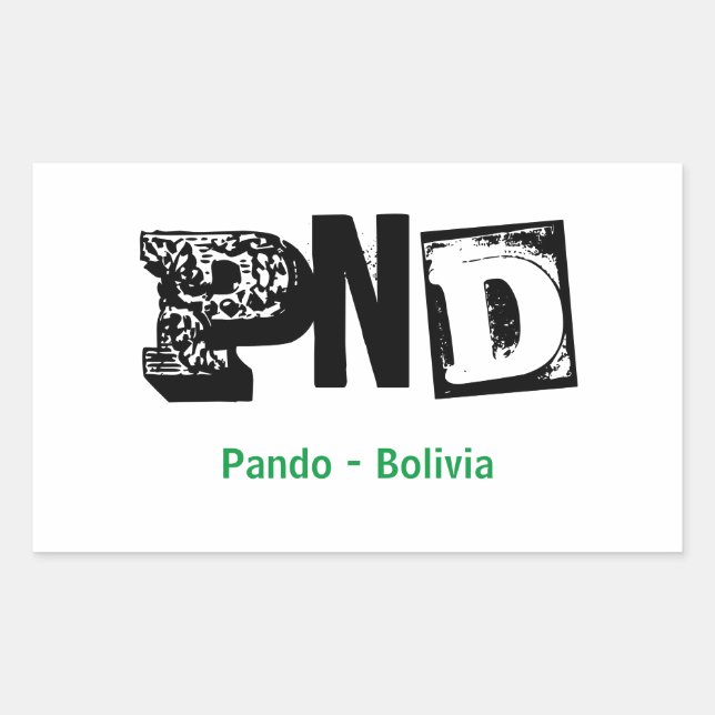 Sticker Rectangulaire Adesivo PND Pando Bolivia (Devant)