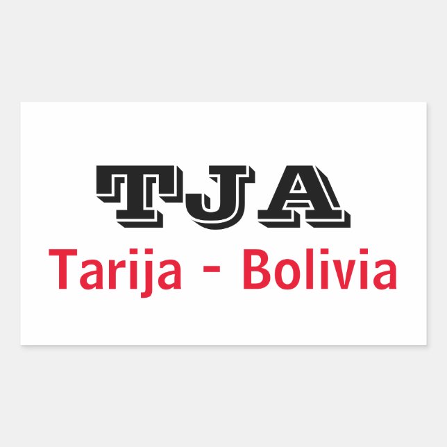 Sticker Rectangulaire Adesivo Tarija Bolivia (Devant)