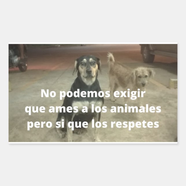 Sticker Rectangulaire Adesivos respeto a los animales (Devant)