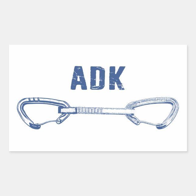 Sticker Rectangulaire Adirondacks Rock Escalade Quickdraw (Devant)