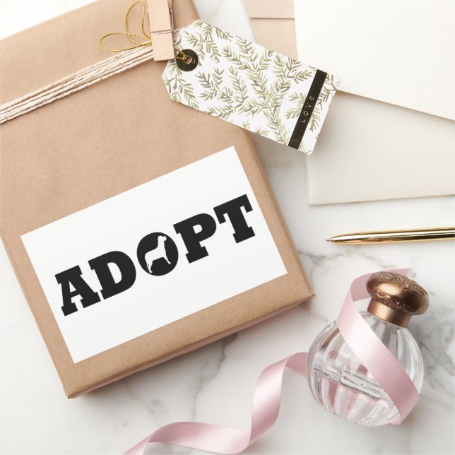 Sticker Rectangulaire Adopter les animaux (Cadeaux)