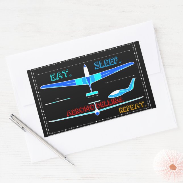 Sticker Rectangulaire Aéromodelage conception d'avion (Enveloppe)