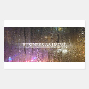 Sticker Rectangulaire affaires comme d'habitude