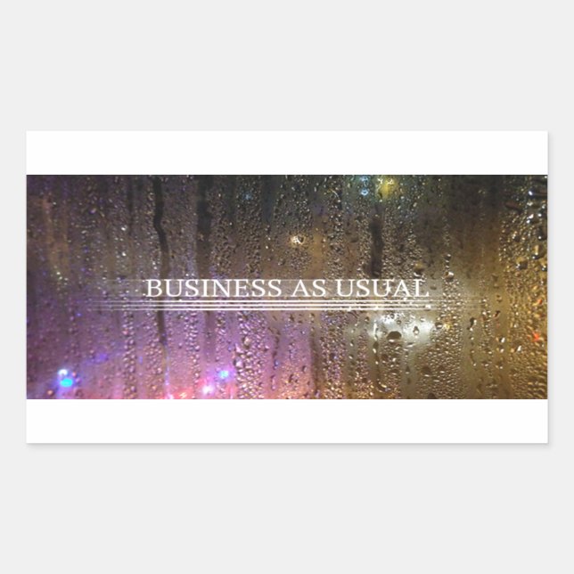 Sticker Rectangulaire affaires comme d'habitude (Devant)