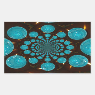 Sticker Rectangulaire Affichage éclatant des lumières cyanes Kaleidoscop